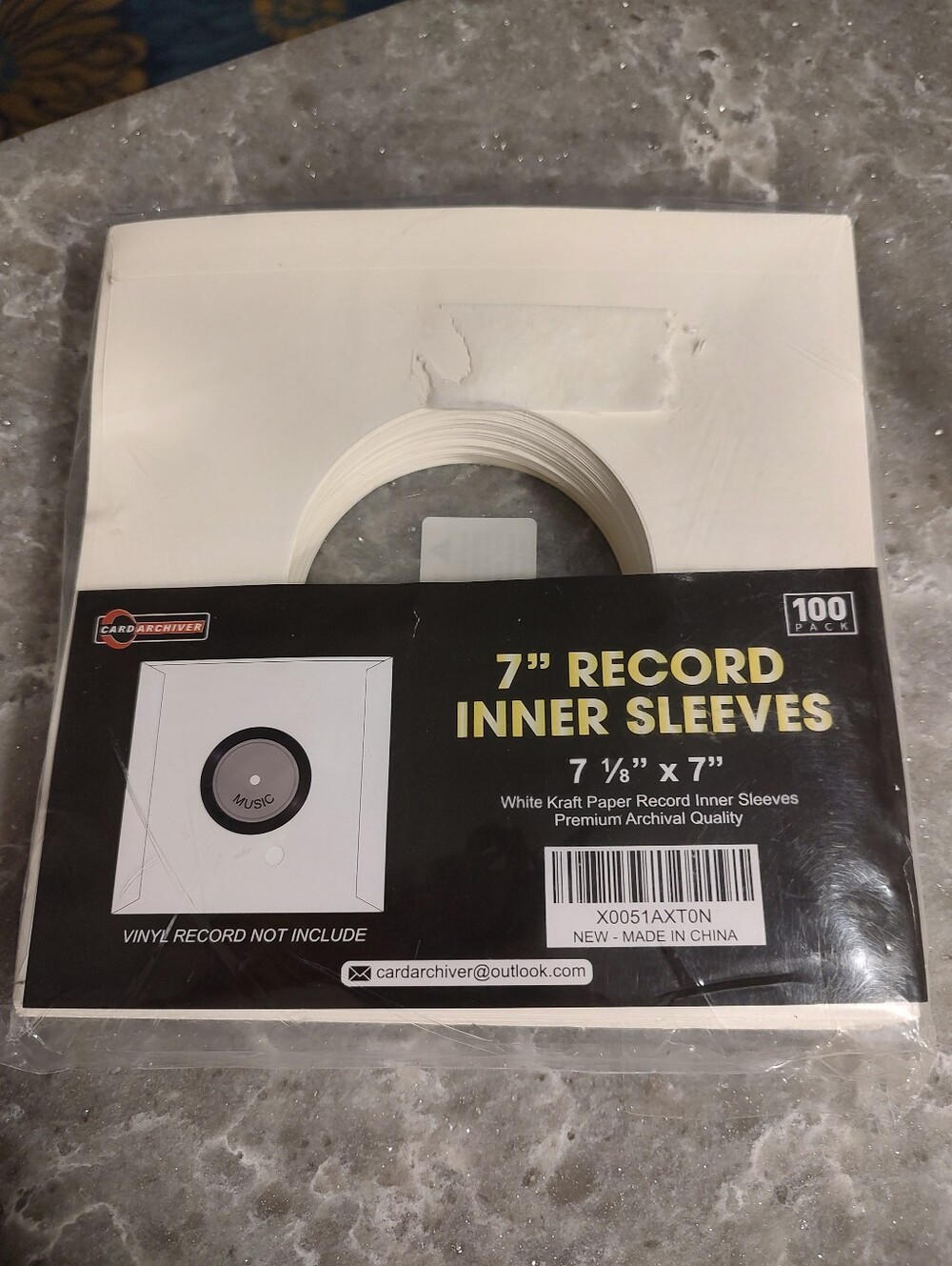 Record Inner sleeve 7 inches New pack (100) for 45's records